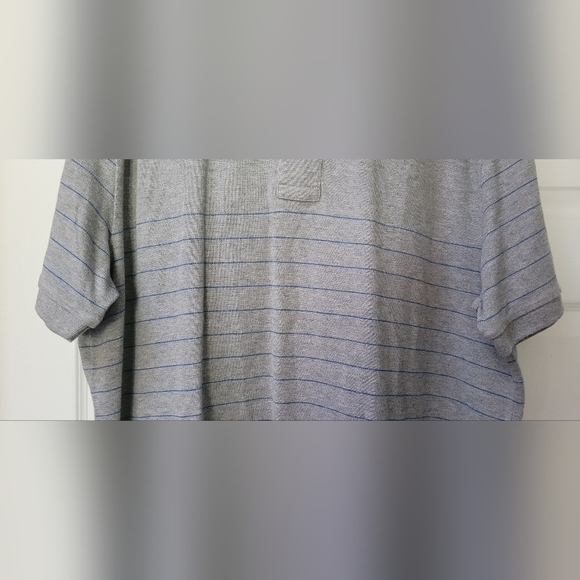 Gap NWT $50 Men's Gray Striped Short Sleeve Classic Polo 100% Cotton Size XL NEW - Picture 3 of 11